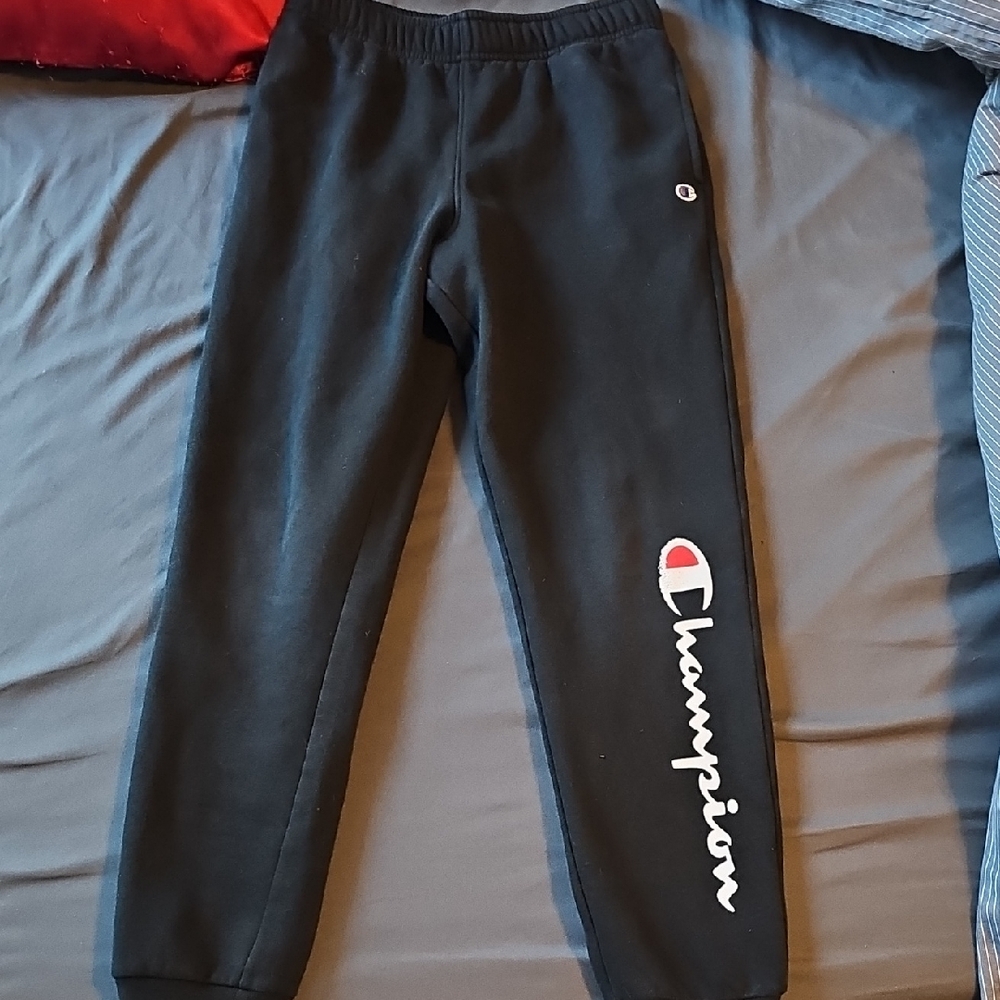 Champion Kids Black Sweatpants with Logo